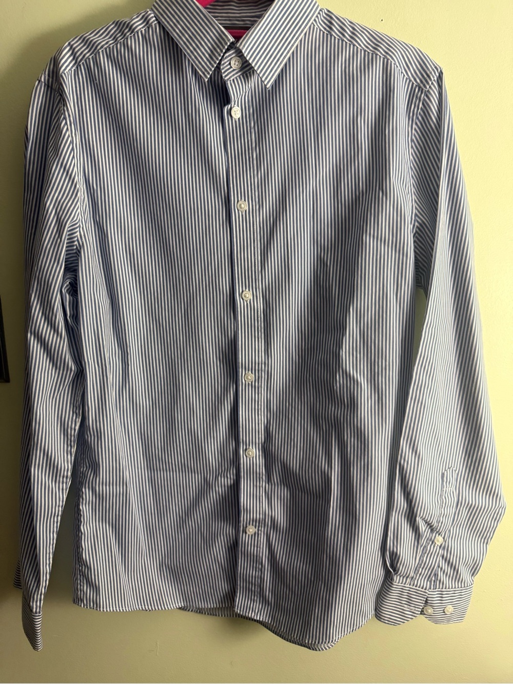 H&M Men’s Blue Stripe Slim Fit Button Down Shirt M